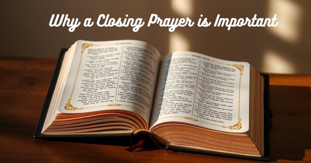 Why a Closing Prayer is Important: